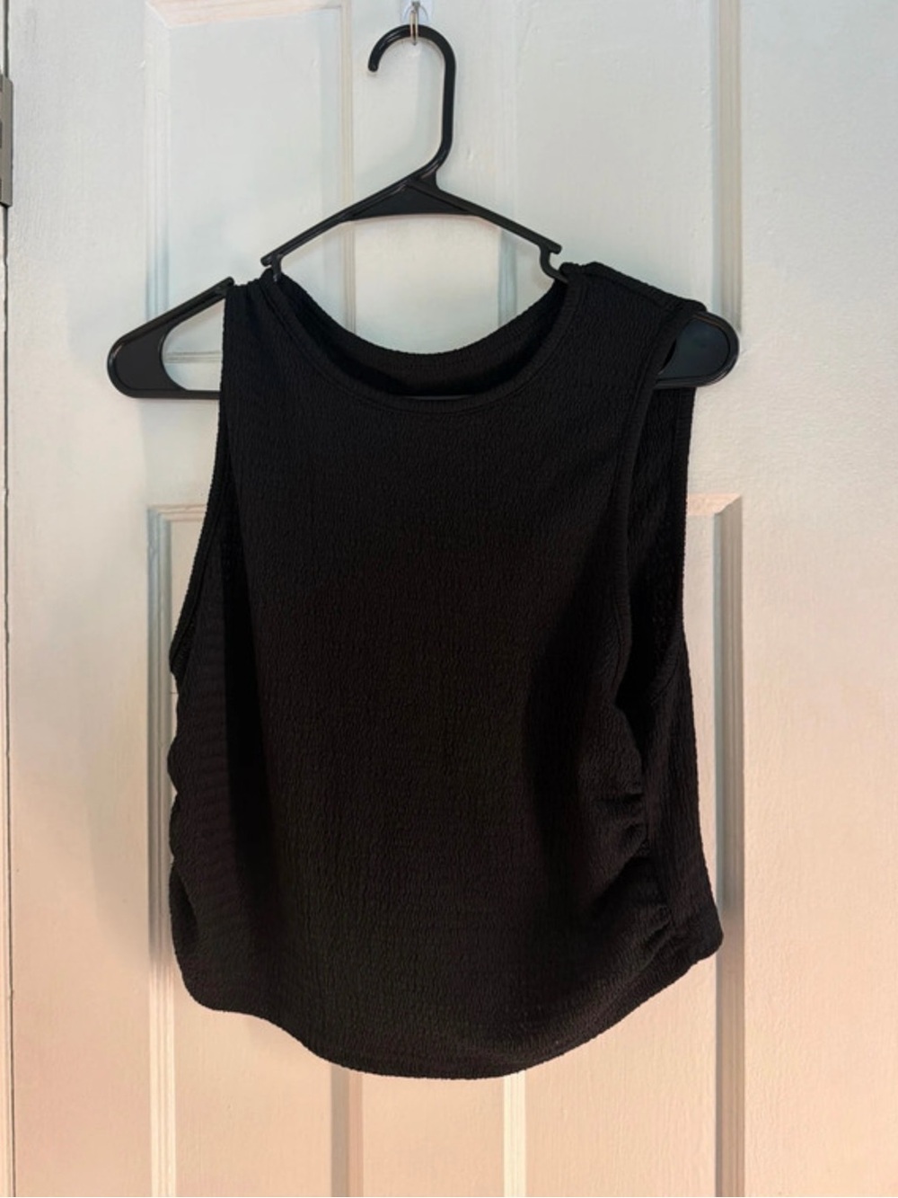 Black Sleeveless Textured Tank Top & skirt with slit - Women